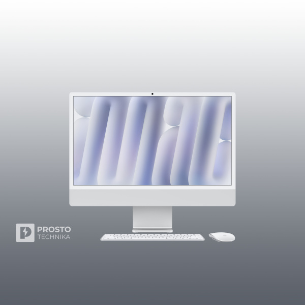 Моноблок Apple iMac 4.5K 24" (M4, 10C CPU, 10C GPU, 2024) 16 ГБ, 256 ГБ SSD, Silver MWUU3